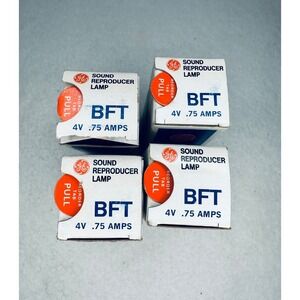 GE Sound Reproducer Lamp BFT 4V .75 Amps Vintage‎ Light Bulbs - Lot of 4. NOS